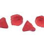 Margele din acril, frosted, floare, 12x12 mm, rosii