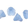 Margele din acril, frosted, floare, 12x12 mm, bleu