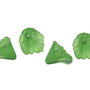 Margele din acril, frosted, floare, 12x12 mm, verzi