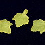 Pandantiv din acril, frosted, frunza, 18x13 mm, galbene