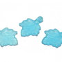 Pandantiv din acril, frosted, frunza, 18x13 mm, turcoaz