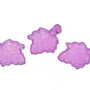 Pandantiv din acril, frosted, frunza, 18x13 mm, mov