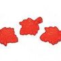 Pandantiv din acril, frosted, frunza, 18x13 mm, rosii