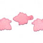 Pandantiv din acril, frosted, frunza, 18x13 mm, roz