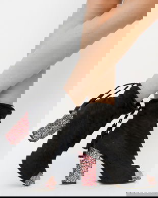 Botine Ilan Negre Mix