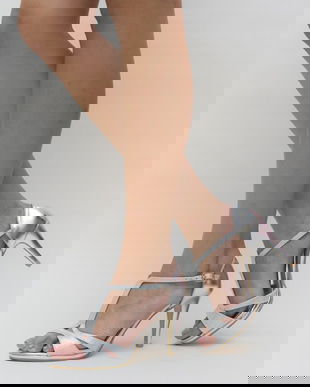 Sandale Preta Argintii