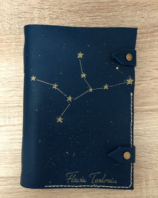 Agenda/Jurnal de piele cusut manual si personalizat