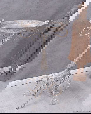 Suport pentru ghiveci din fier forjat antik grey