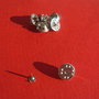 Baza de brosa argintie, rotunda cu pin aprox 9x11 mm