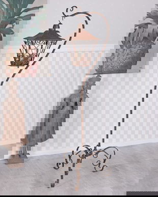 Felinar din fier forjat antik brown