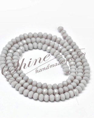 Margele sticla abacus, Gray, 6x4mm