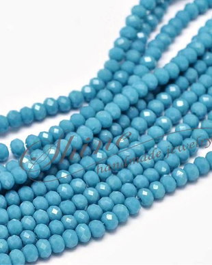 Margele sticla, Steel Blue, 3x2mm