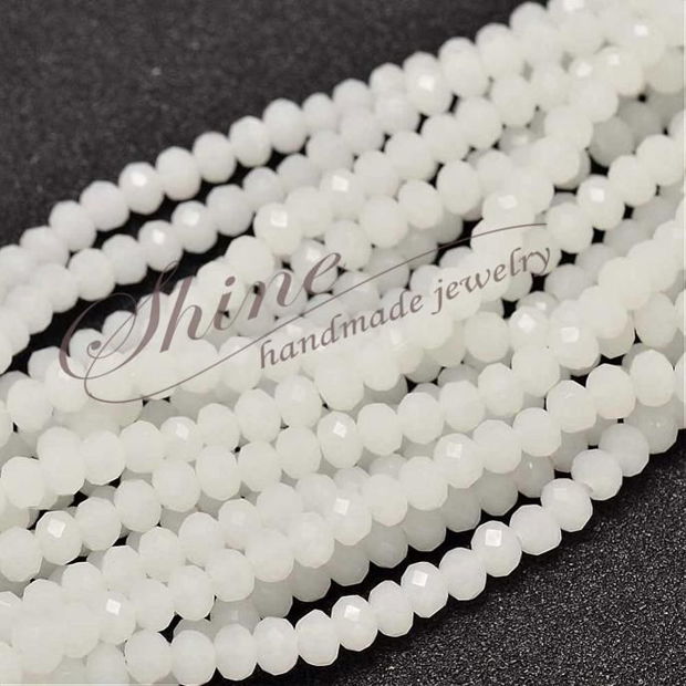 Margele sticla abacus, White Smoke, 4x3mm