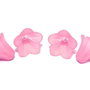 Margele din acril, frosted, floare, 14x10 mm, roz