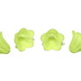Margele din acril, frosted, floare, 14x10 mm, vernil