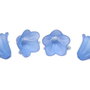 Margele din acril, frosted, floare, 14x10 mm, albastre
