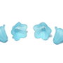 Margele din acril, frosted, floare, 14x10 mm, turcoaz