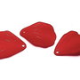 Pandantiv din acril, frosted, frunza, 20x19 mm, rosu
