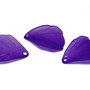 Pandantiv din acril, frosted, frunza, 20x19 mm, mov