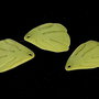 Pandantiv din acril, frosted, frunza, 20x19 mm, galben