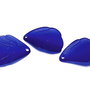 Pandantiv din acril, frosted, frunza, 20x19 mm, albastru