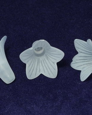 Margele din acril, frosted, floare, 22x22 mm