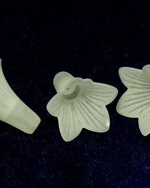 Margele din acril, frosted, floare, 22x22 mm