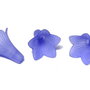 Margele din acril, frosted, floare, 22x22 mm, albastre