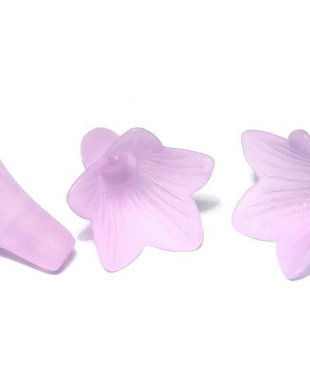 Margele din acril, frosted, floare, 22x22 mm