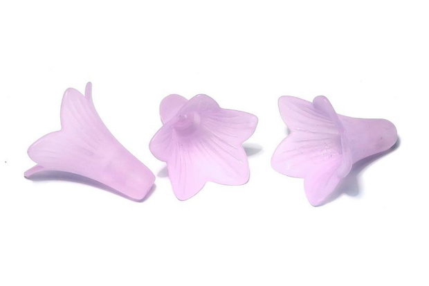 Margele din acril, frosted, floare, 22x22 mm