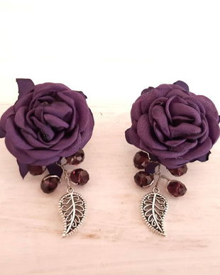Cercei cu flori /Cercei cu flori textile