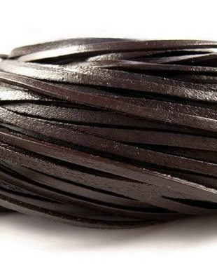 Snur din piele naturala, 2x1 mm, maro