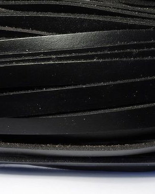 Snur din piele naturala, 10x2.5 mm, negru
