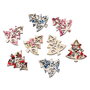 Nasturi din lemn  + material textil aplicat