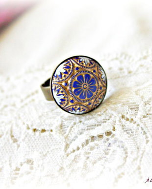 Inel Preciosa albastru cobalt