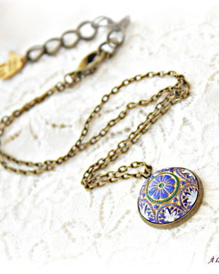 Colier Preciosa albastru cobalt