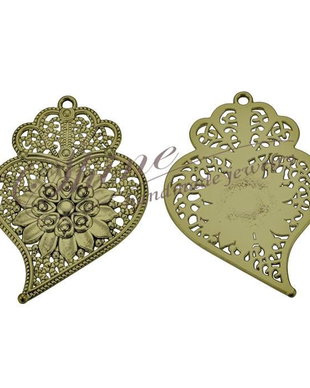 Pandantiv statement bronz, 56x39.5x2.5mm