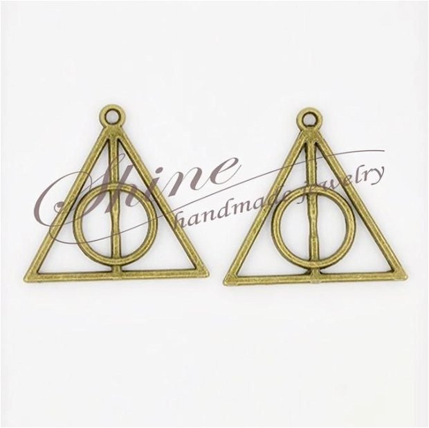 Pandantiv triunghiul Harry Potter, bronz antichizat
