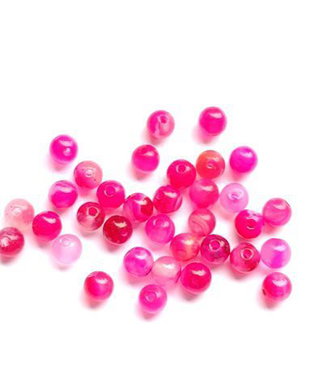 LPP407 - agate stripped fucsia 4 mm