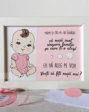 Placuta personalizata pentru nasi handmade pictata manual fetita
