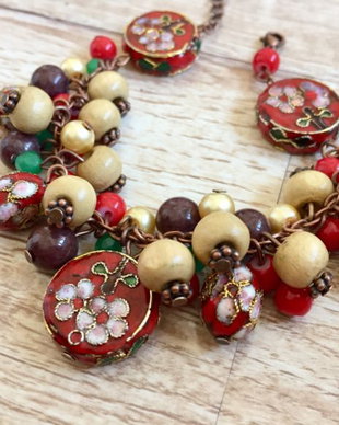 Set-bratara si cercei cloisonne