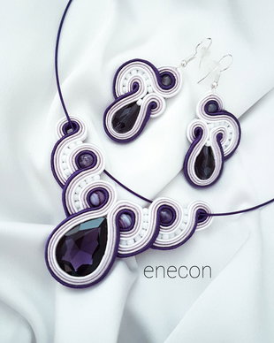Set soutache mov-lila cu cristale
