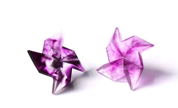 Cercei colorati din rasina, Cercei morisca origami