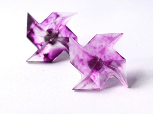 Cercei colorati din rasina, Cercei morisca origami
