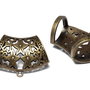 Margele din metal cu agatatoare, bronz, 44x32x21 mm