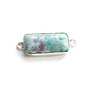 Conector rubin in fuchsite  in rama argintata