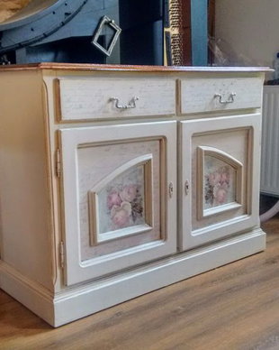 Comoda vintage alba,stil shabby chic