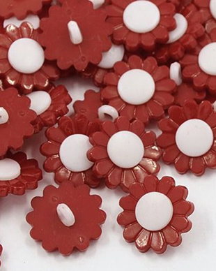 Nasturi din plastic, cu piciorus. Nasturi flori