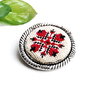 Brosa cu broderie traditionala romaneasca, pe panza taraneasca cod BF521