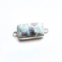 Conector rubin in fuchsite  in rama argintata